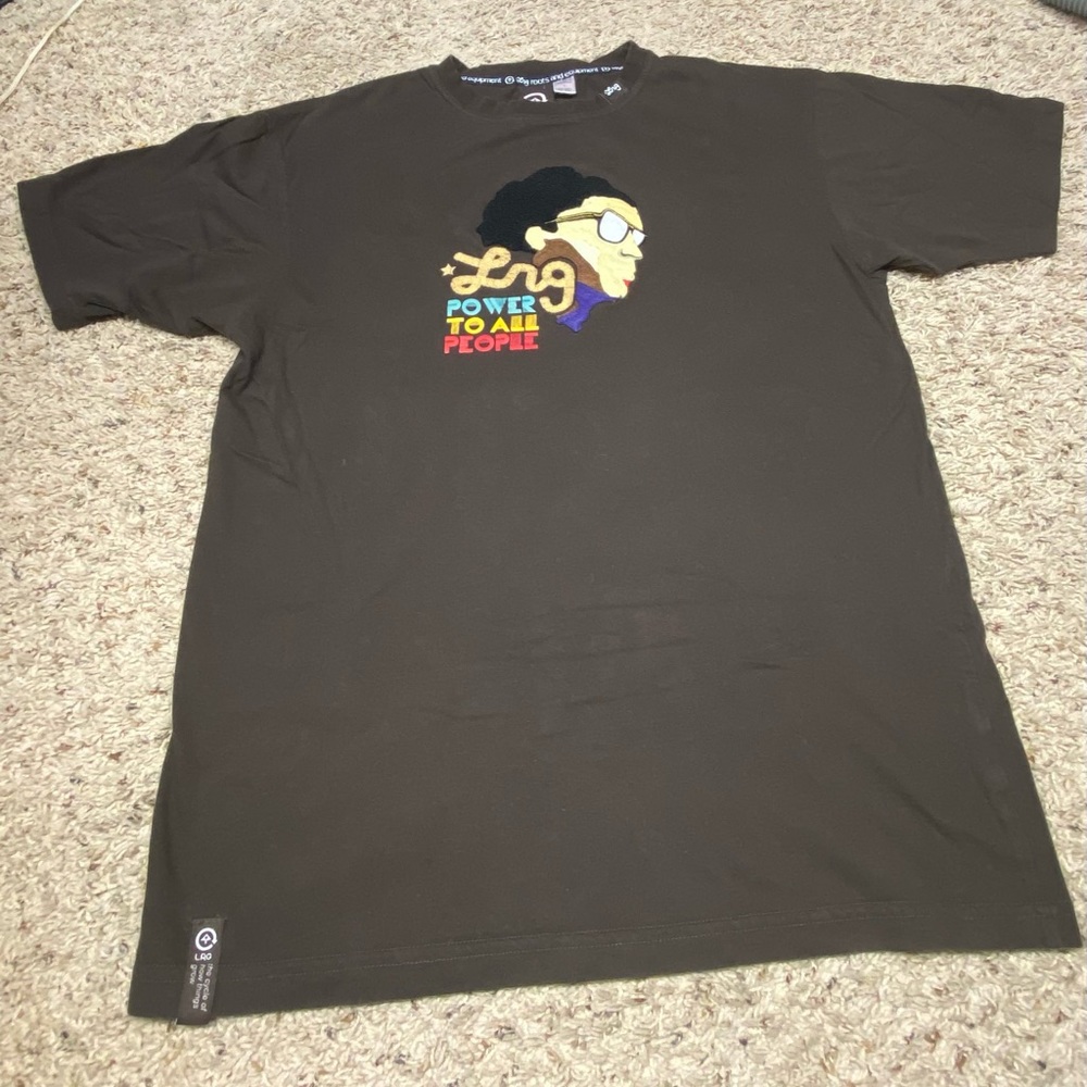 Lrg Roots Equipment T-Shirt Brown Mens Sz Lg